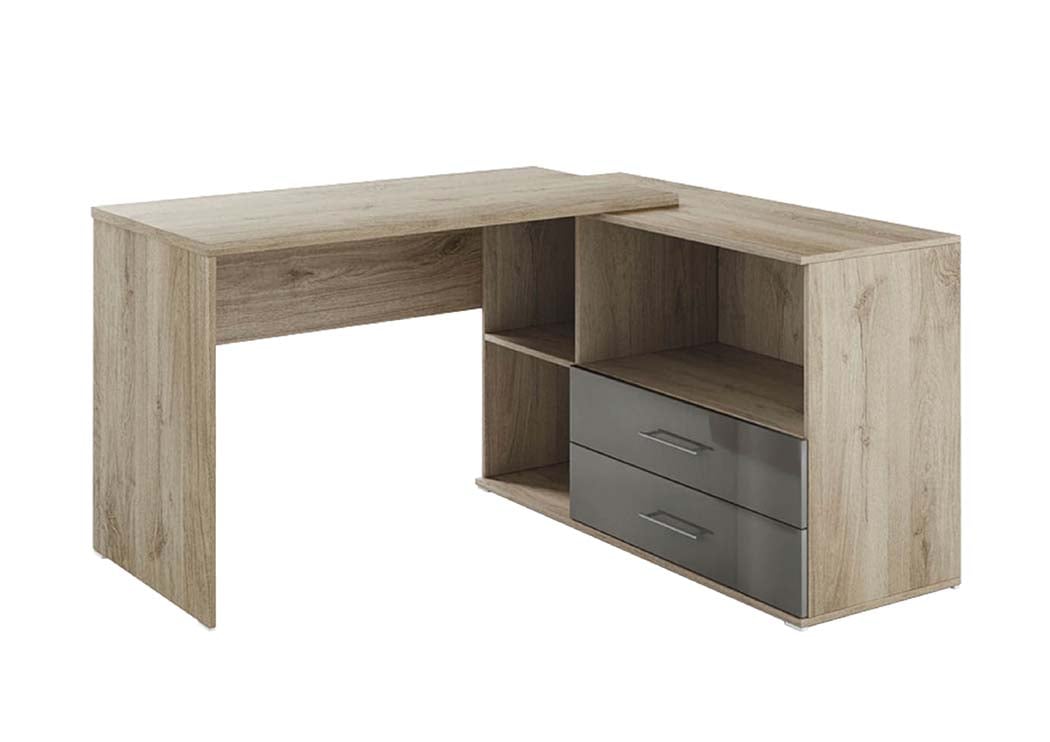 Γραφείο υπολογιστή γωνιακό, Modul 46, 143,5/127/75εκ, Genomax