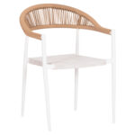 ΠΟΛΥΘΡΟΝΑ FB96284.01 ΑΛΟΥΜΙΝΙΟ & TEXTILENE ΛΕΥΚΟ--P.E.TWISTED RATTAN 55x56x79Υεκ
