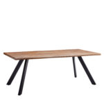 Τραπέζι Τραπεζαρίας ArteLibre AOSA Honey Maple/Μαύρο MDF/Μέταλλο 200x100x76cm