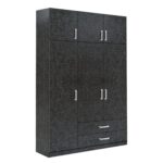 Ντουλάπα ArteLibre BENGTA Μαύρο Μοριοσανίδα 150x60x240cm