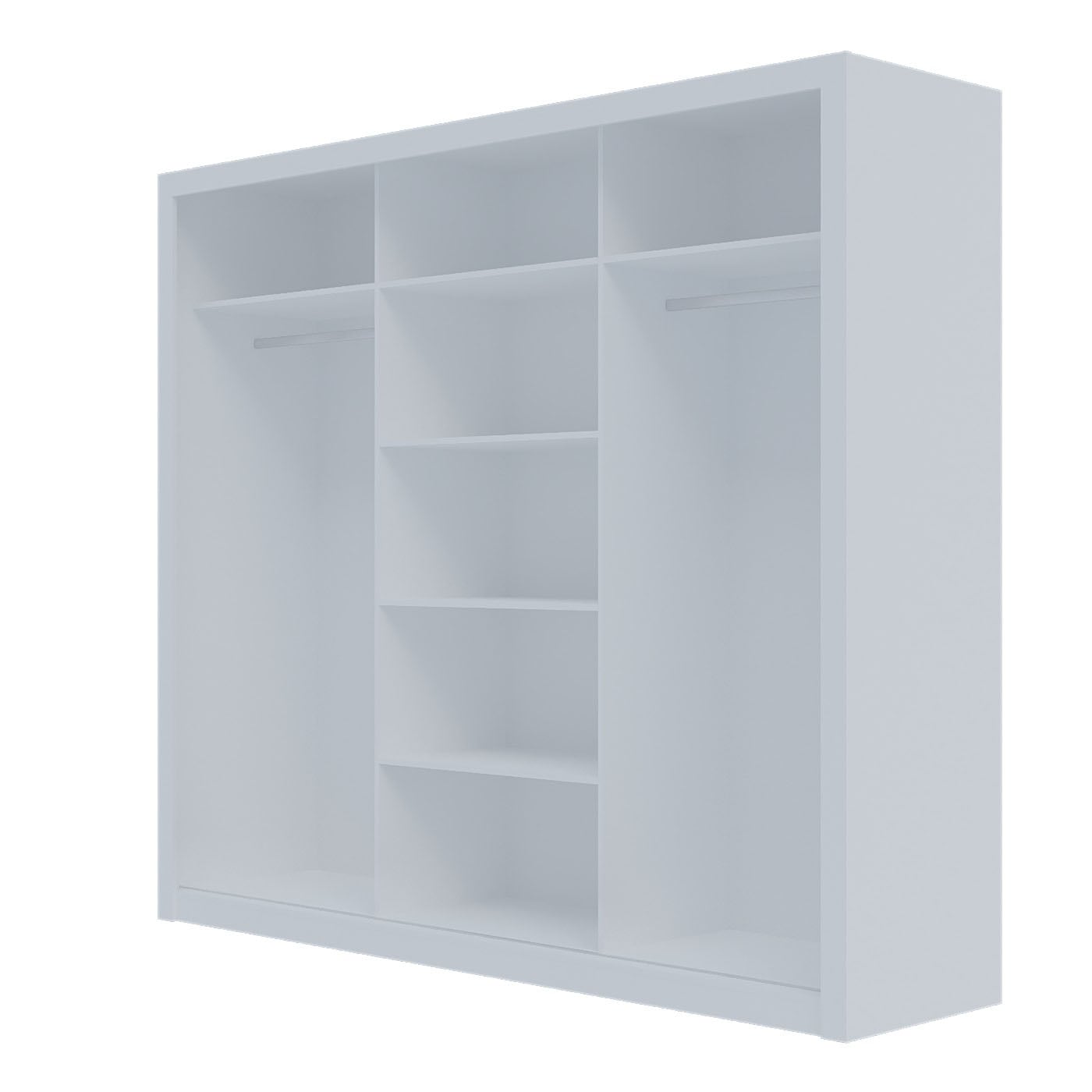 Ντουλάπα Grandio Λευκή 250x60x215cm - Image 3