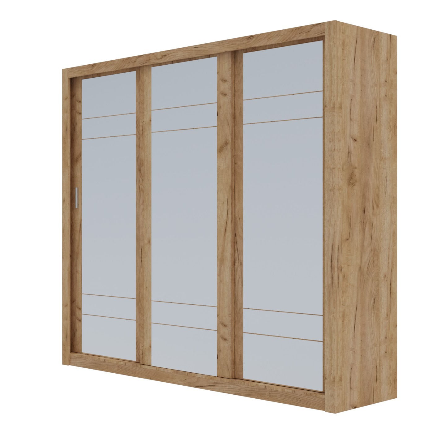 Ντουλάπα Grandio Χρυσό Δρυς με καθρέφτη 250x60x215cm - Image 2