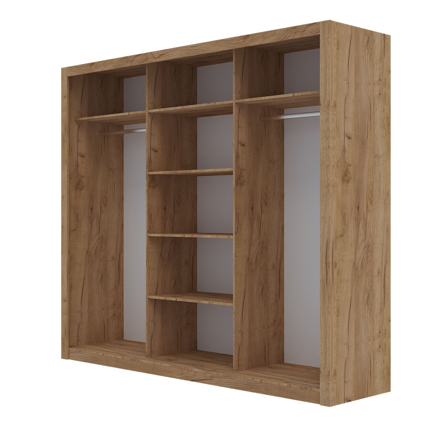 Ντουλάπα Grandio Χρυσό Δρυς με καθρέφτη 250x60x215cm - Image 3