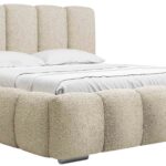 Επενδυμένο κρεβάτι Wizko-Beige-160 x 200