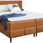 Επενδυμένο κρεβάτι Box Best II-Portokali-160 x 200