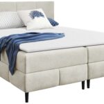 Επενδυμένο κρεβάτι Box Best II-Krem-160 x 200