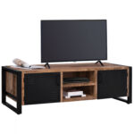 ΕΠΙΠΛΟ TV FB98189.11 ΜΕΤΑΛΛΟ & ΜΑΣΙΦ ΞΥΛΟ MANGO ΦΥΣΙΚΟ 160x45x51Υ εκ.