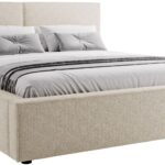 Επενδυμένο κρεβάτι Santos-Beige-200 x 200