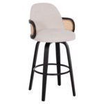 ΣΚΑΜΠΟ ΜΠΑΡ ΠΕΡΙΣΤΡΕΦΟΜΕΝΟ BECKER HM18251.02 PLYWOOD ΜΑΥΡΟ--ΕΚΡΟΥ ΥΦΑΣΜΑ 50x52x100Υ