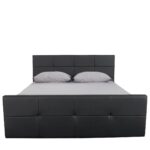 Κρεβάτι ArteLibre ANEMONE Μαύρο PU Με Αποθηκευτικό Χώρο 217.5x170.5x100cm(Στρώμα 160x200cm)