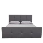 Κρεβάτι ArteLibre ANEMONE Γκρι PU 216x160.5x93cm (Στρώμα 150x200cm)