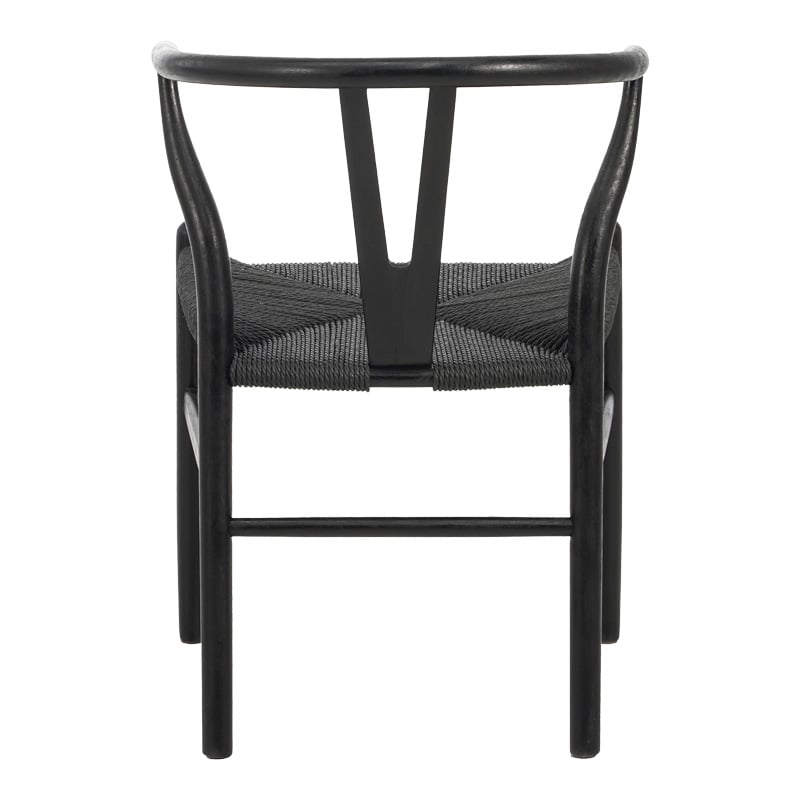 Καρέκλα Wishbone pakoworld rubberwood-σχοινί σε μαύρη απόχρωση 53.5x57x74εκ - Image 3