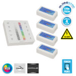 Ασύρματος LED RGB Controller με Χειριστήριο Τοίχου Αφής 2.4G RF 12v (576w) - 24v (1152w) DC για Τέσσερα Group GloboStar 04054