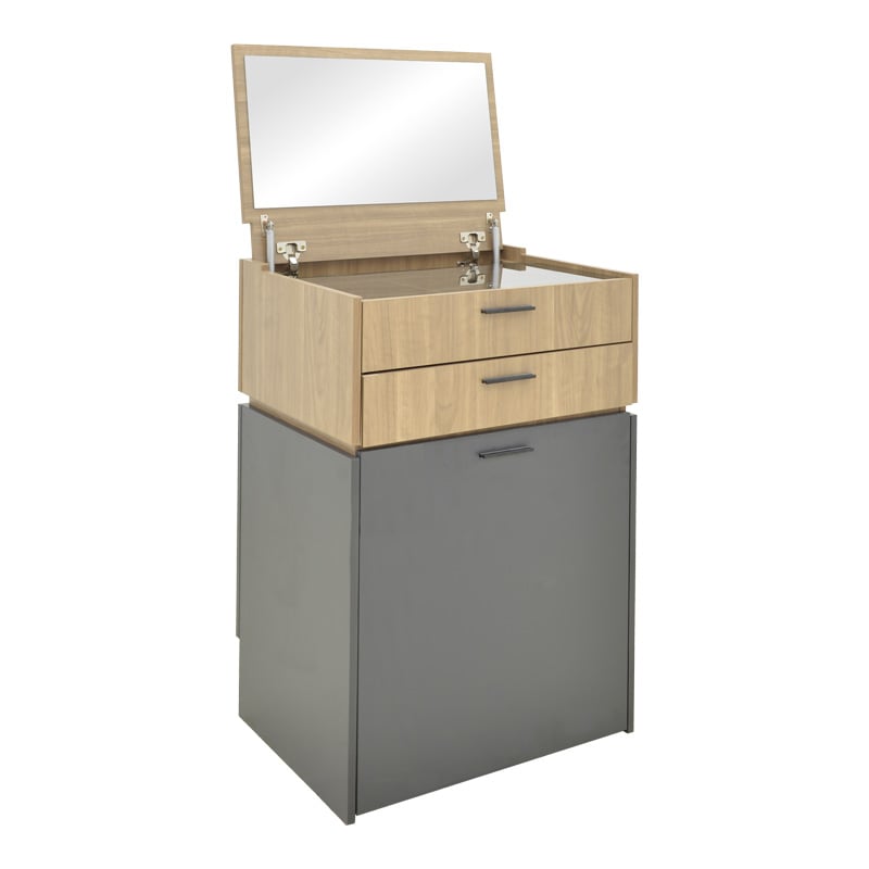 Τουαλέτα κρεβατοκάμαρας Sonlen pakoworld ανθρακί-sonoma 60x45x130εκ