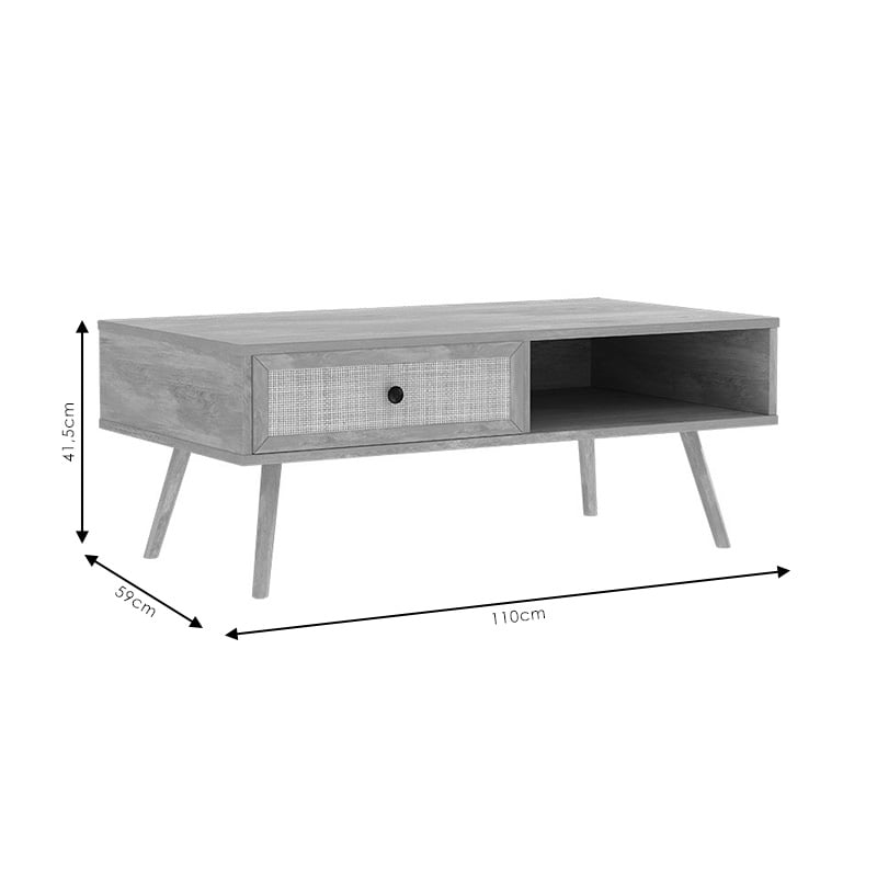 Τραπέζι σαλονιού Oslo pakoworld sonoma 110x59x41,5εκ - Image 3