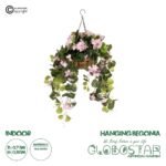 GloboStar® Artificial Garden BEGONIA HANGING PLANT 20639 Τεχνητό Κρεμαστό Διακοσμητικό Φυτό Βιγόνια Π75 x Μ75 x Y80cm