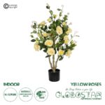 GloboStar® Artificial Garden YELLOW ROSES 21073 Τεχνητό Διακοσμητικό Δέντρο Τριανταφυλλιά Μ50 x Π50 x Υ90cm