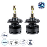 GloboStar® 81504 H4 X10 360° Line KIT Βασικού Φωτισμού Αυτοκινήτου & Φορτηγού 3nd Generation Can-Bus Series LED CREE CXB 55W/110W 11000lm/22000lm DC 12V Αδιάβροχο IP56 Ψυχρό Λευκό 6000K