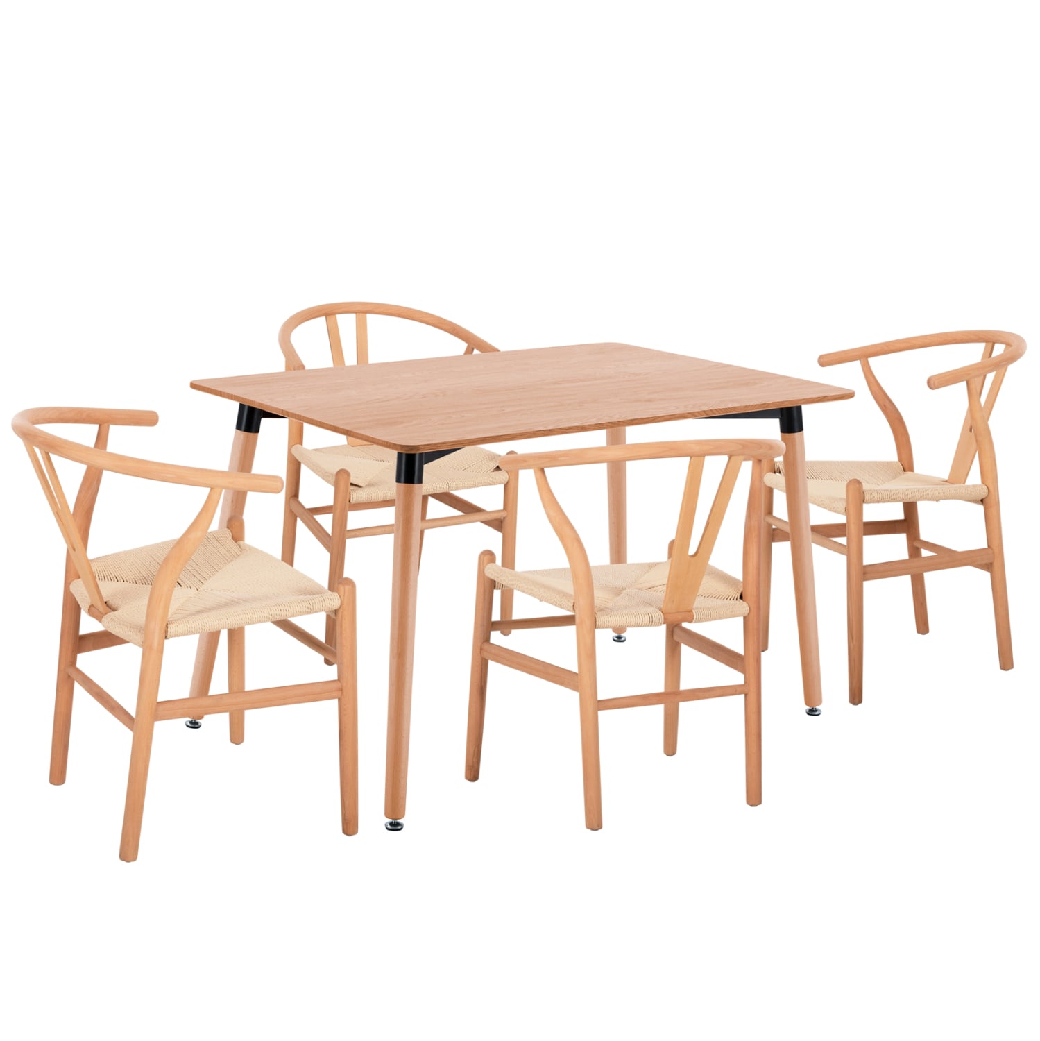 ΣΕΤ ΤΡΑΠΕΖΑΡΙΑΣ 5ΤΜΧ FB921182 MDF TOP-ΞΥΛΟ ΟΞΙΑΣ & PAPER ROPE ΣΕ ΦΥΣΙΚΟ