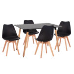 ΣΕΤ ΤΡΑΠΕΖΑΡΙΑΣ 5ΤΜΧ FB921185 MDF TOP ΣΕ ΑΝΟΙΧΤΟ ΓΚΡΙ--ΠΟΔΙΑ ΟΞΙΑΣ