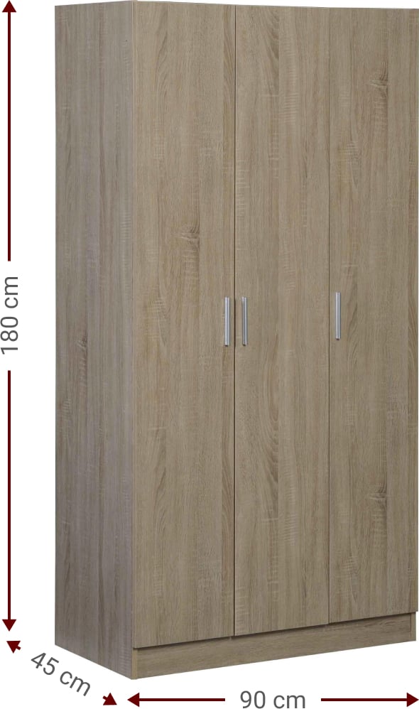 Ντουλάπα Wilson 3D τρίφυλλη-Wenge - Image 3