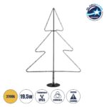 GLOBOSTAR® XMAS-TREE-SMALL Χριστουγεννιάτικο Διακοσμητικό Φωτιστικό LED 19,5W 780lm 360° AC 220-240V Αδιάβροχο IP65 Θερμό Λευκό 2700K - Μαύρο & Διάφανο - M102 x Π25 x Υ142cm - 2 Χρόνια Εγγύηση