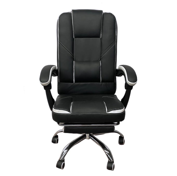 Καρέκλα Γραφείου OPTISEAT Μαύρο/Λευκό PVC/Μέταλλο 67x65x105-115cm - Image 2