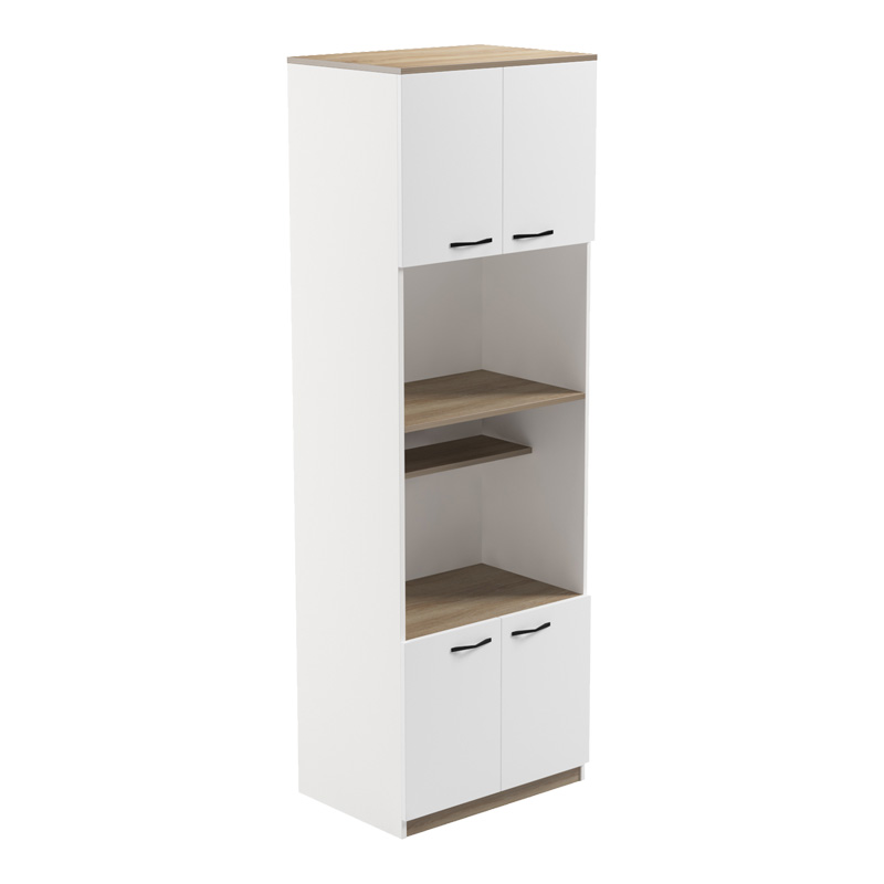 Ντουλάπα κουζίνας Rowan pakoworld σε λευκή-sonoma απόχρωση 60x42x182εκ - Image 2