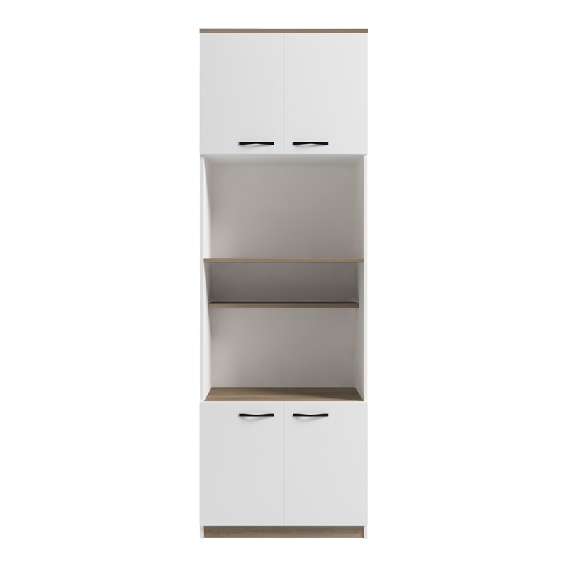 Ντουλάπα κουζίνας Rowan pakoworld σε λευκή-sonoma απόχρωση 60x42x182εκ - Image 3