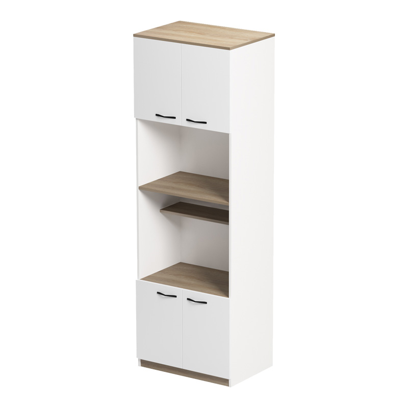 Ντουλάπα κουζίνας Rowan pakoworld σε λευκή-sonoma απόχρωση 60x42x182εκ - Image 4