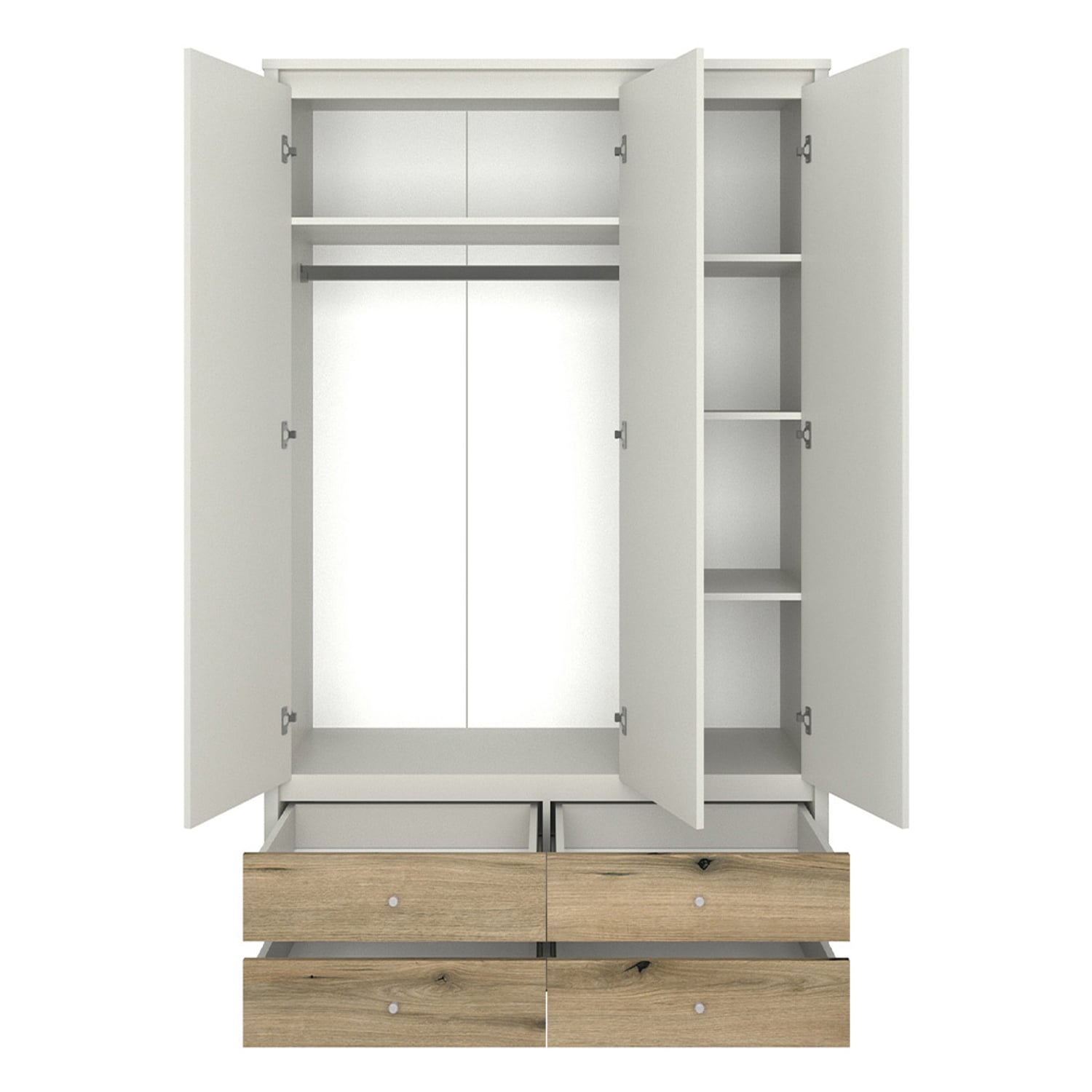 Ντουλάπα Τρίφυλλη με καθρέφτη Karin Cashmere-Evoke Oak 127x50.5x210.5cm - Image 2