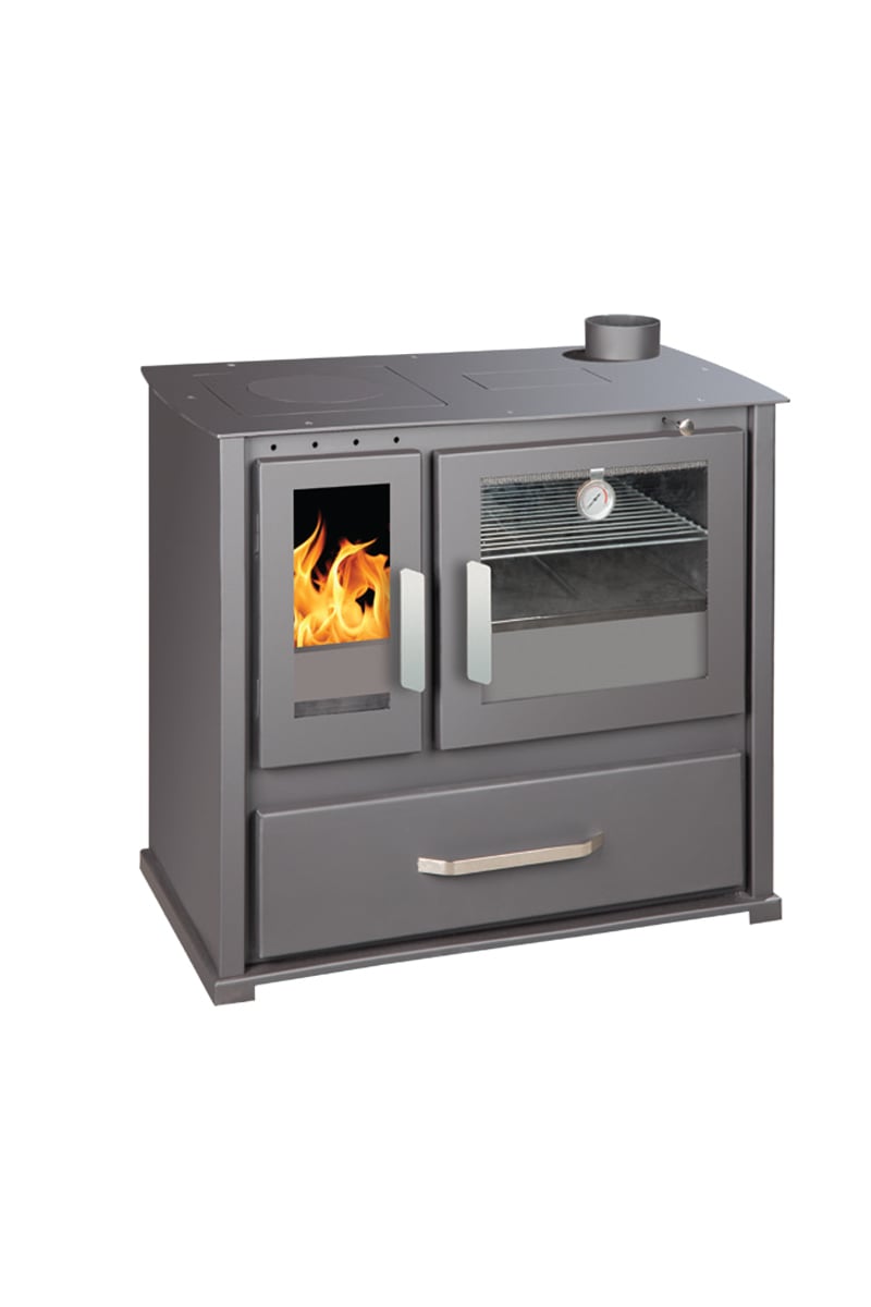 Syrios Alea KS-2000A Grey Ατσάλινη Ξυλόσομπα με Φούρνο 10kW