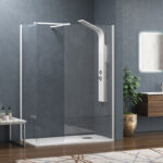 Σταθερά διαχωριστικά ντουζιέρας με διάφανο κρύσταλλο WALKIN 2 White KARAG 160x200cm