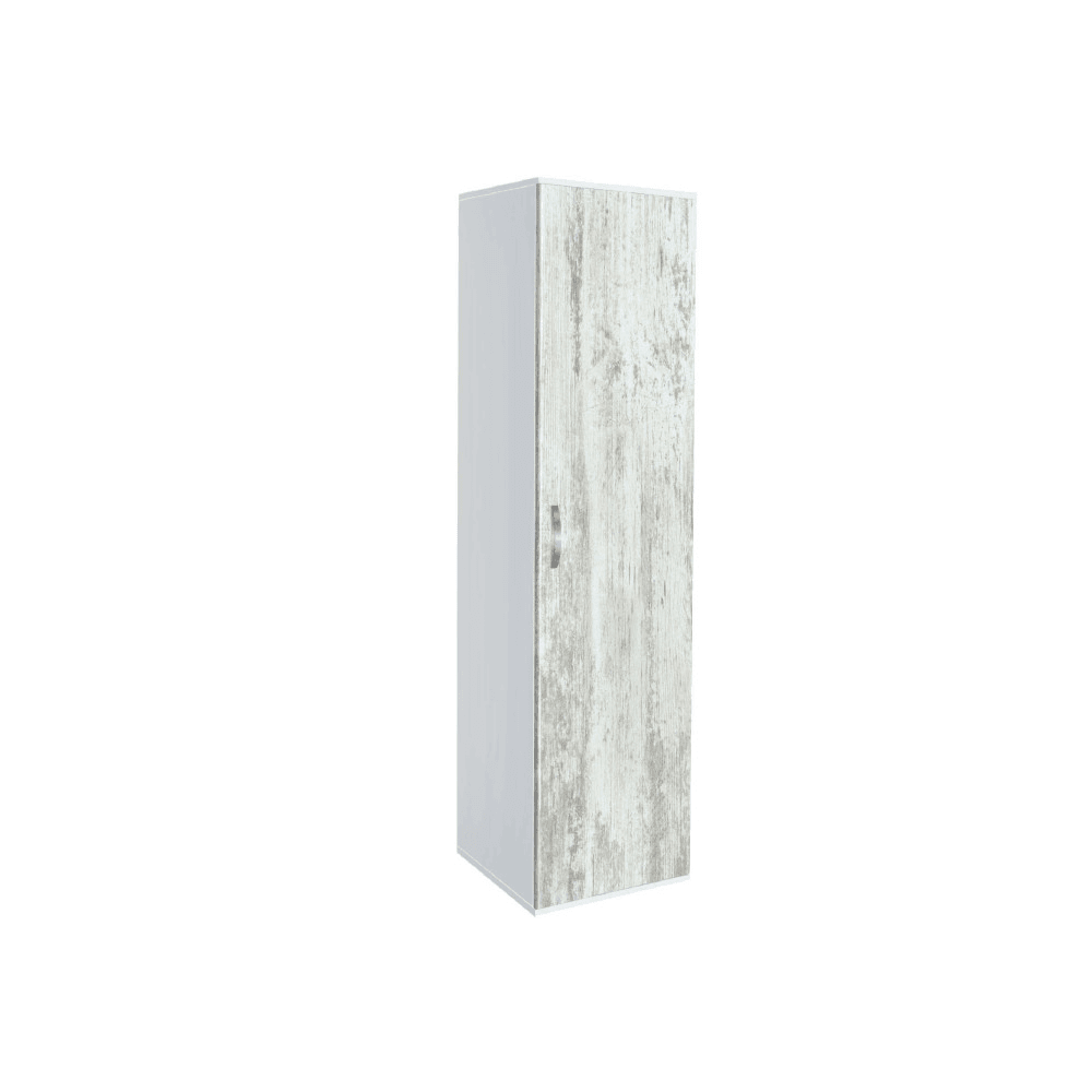 Ντουλάπα Μονόφυλλη, Λευκό/Crystal, AVA 1, 39x185x50, Genomax