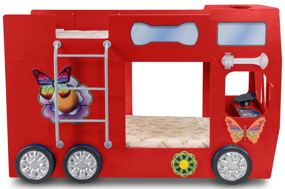 Κρεβάτι παιδικό Happy Bus-Kokkino - Image 2