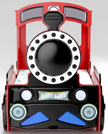 Κρεβάτι παιδικό Lokomotive-Kokkino - Image 3