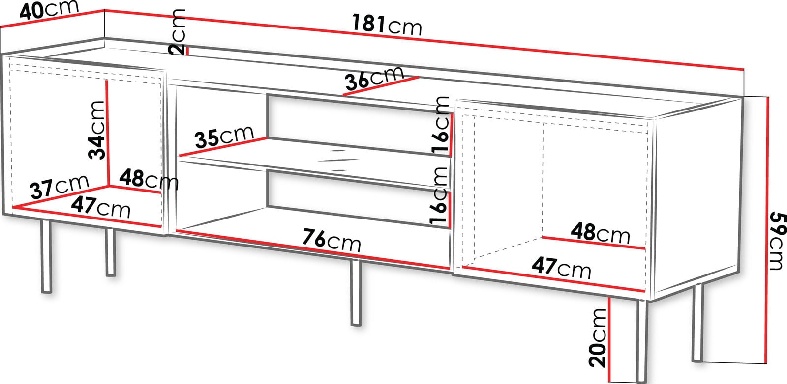 Έπιπλο τηλεόρασης Lucca 2D - Image 4
