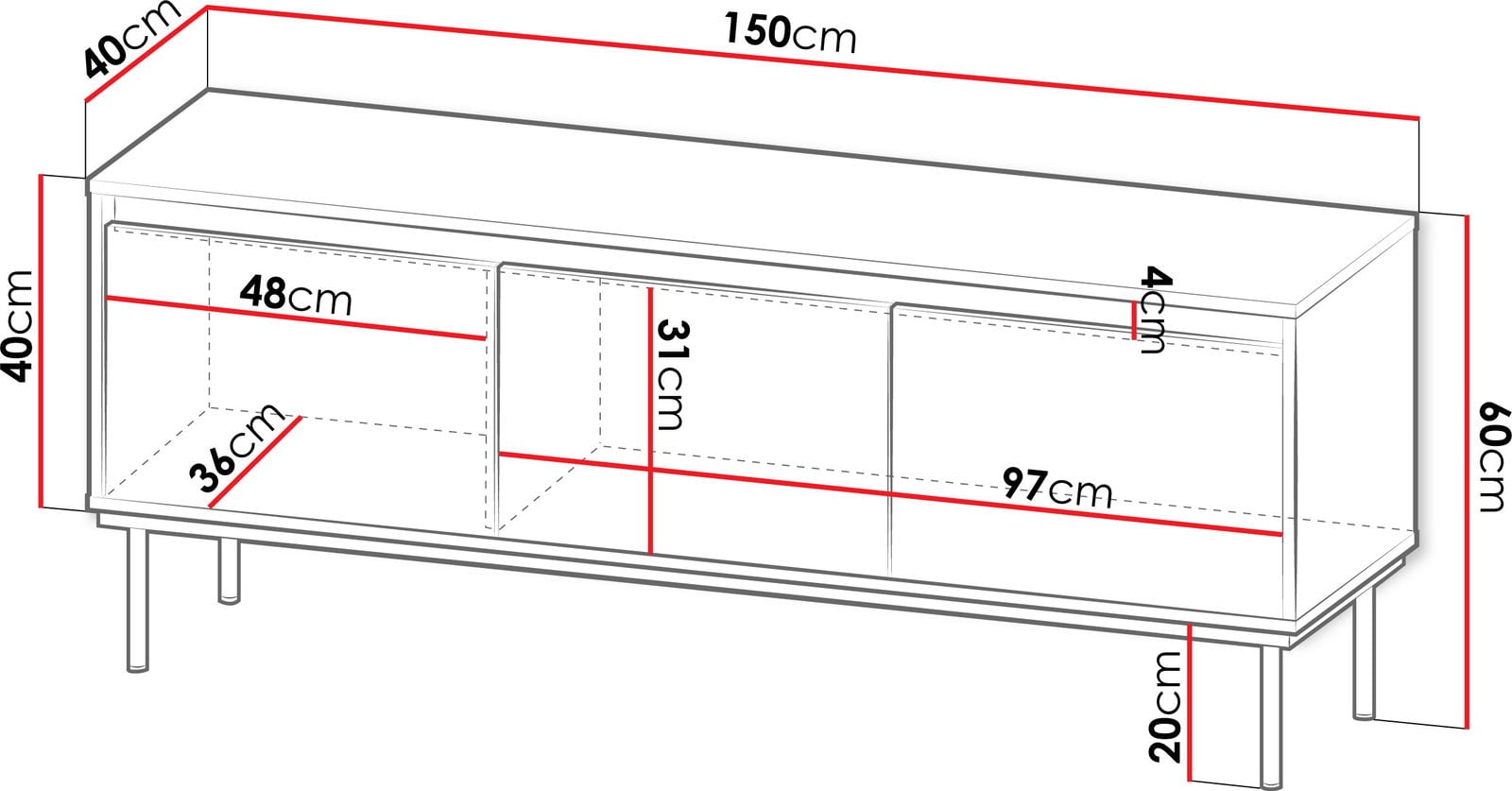 Έπιπλο τηλεόρασης Carmesi 3D - Image 3