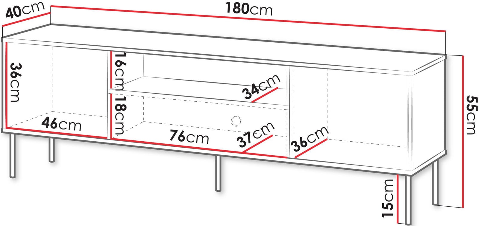 Έπιπλο τηλεόρασης Tresse 180 EF - Image 3