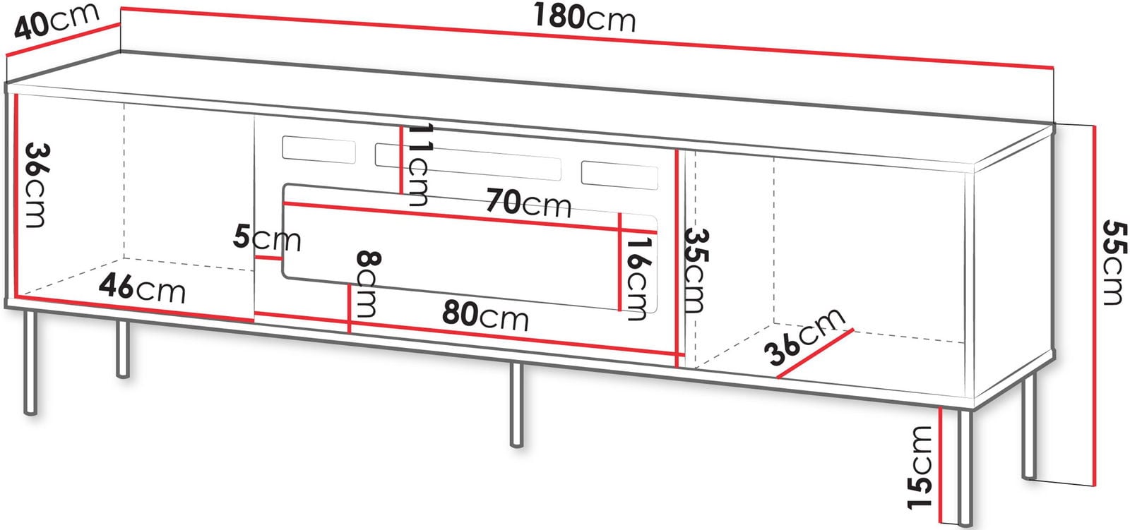 Έπιπλο τηλεόρασης Tresse 180 EF plus - Image 3