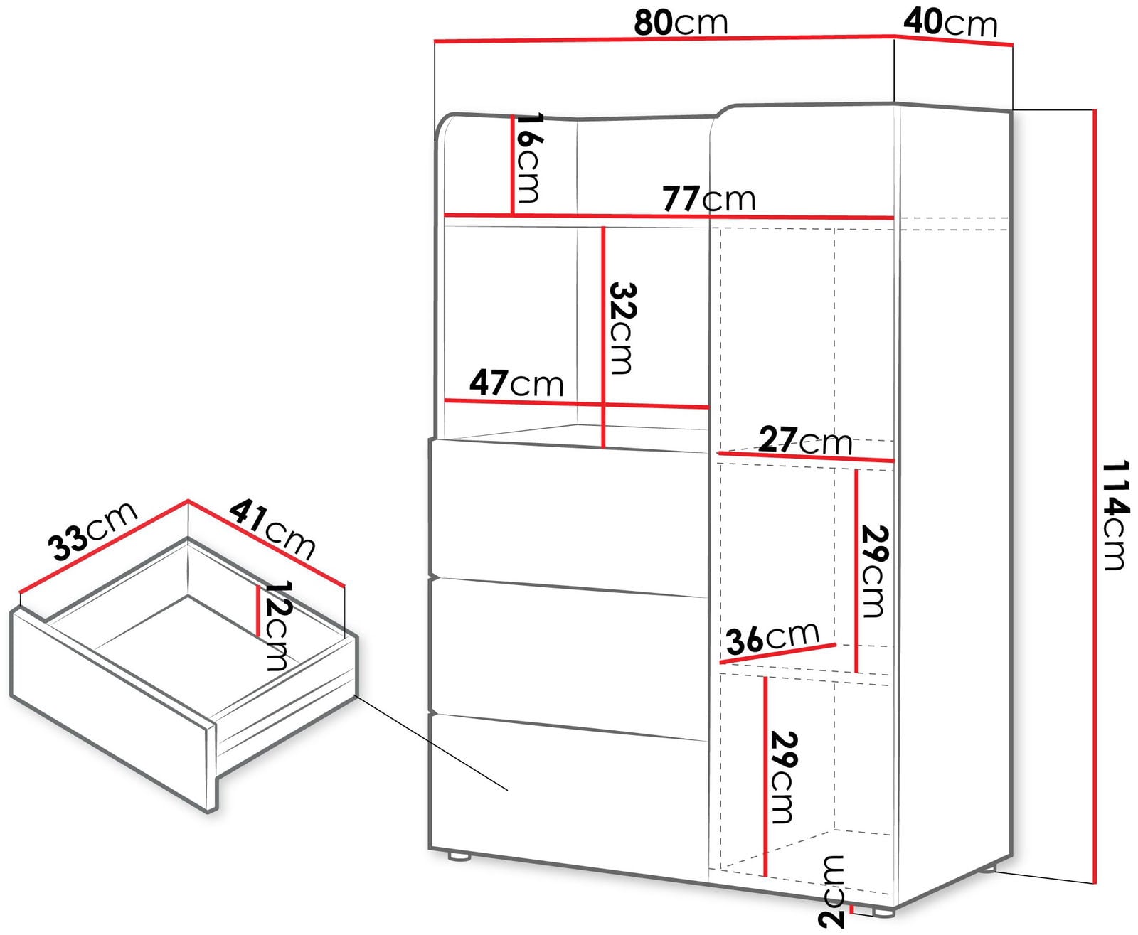 Συρταριέρα Yuki 1D 3S tall - Image 3