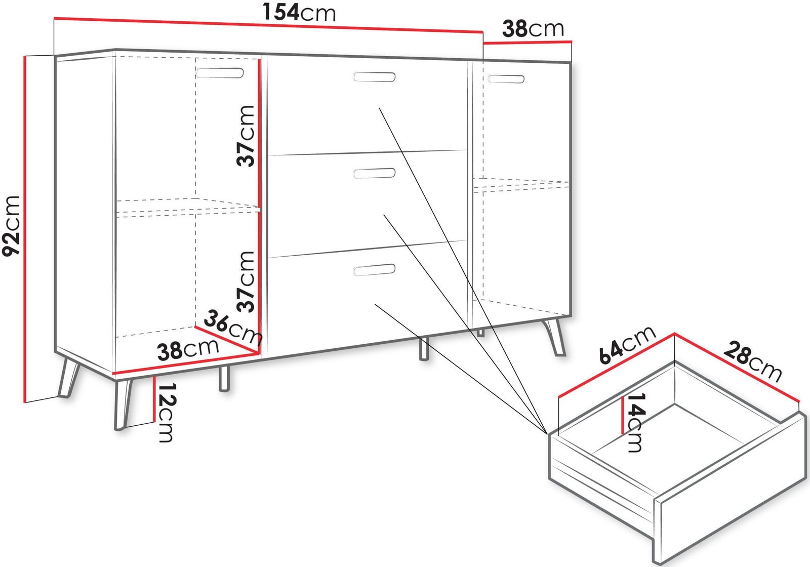 Μπουφές Picru 2D3SZ - Image 3