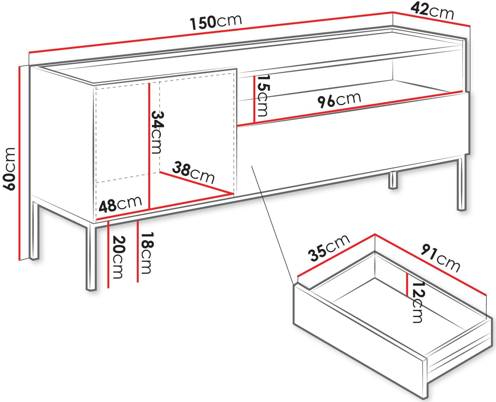 Έπιπλο τηλεόρασης Como 1D1SZ - Image 3
