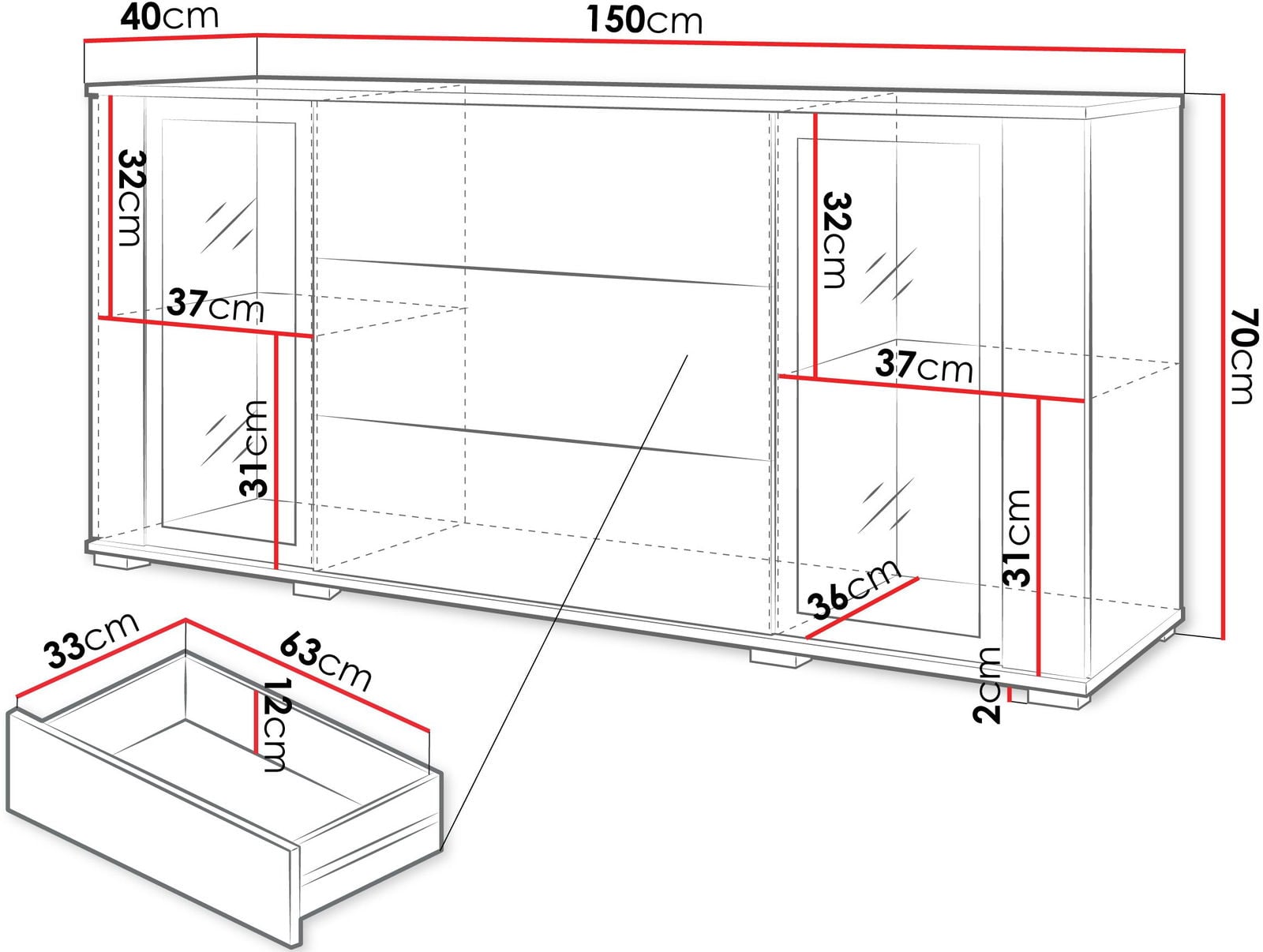 Μπουφές Caro SB 150 - Image 4