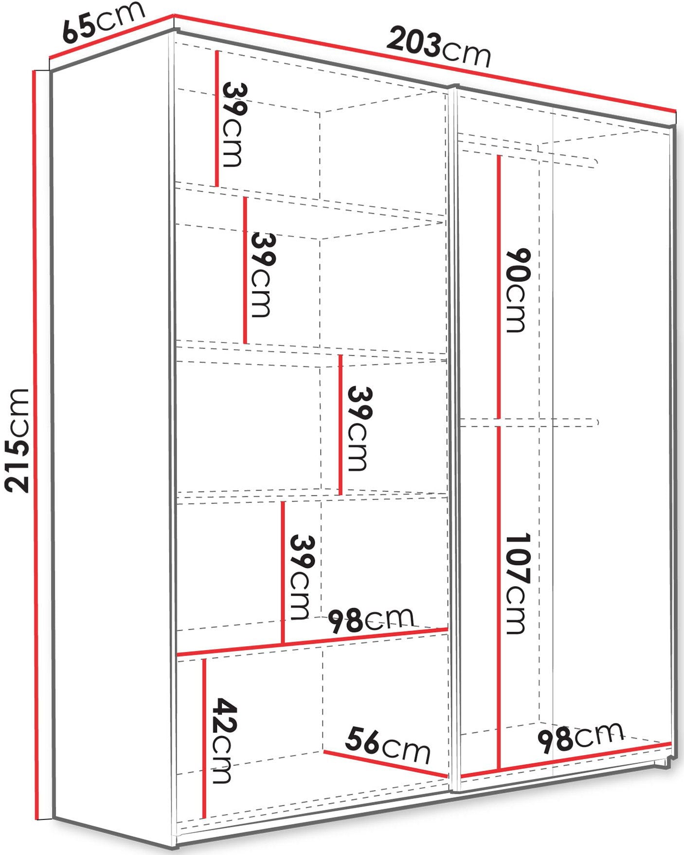 Ντουλάπα Sintra 203 συρόμενη - Image 3