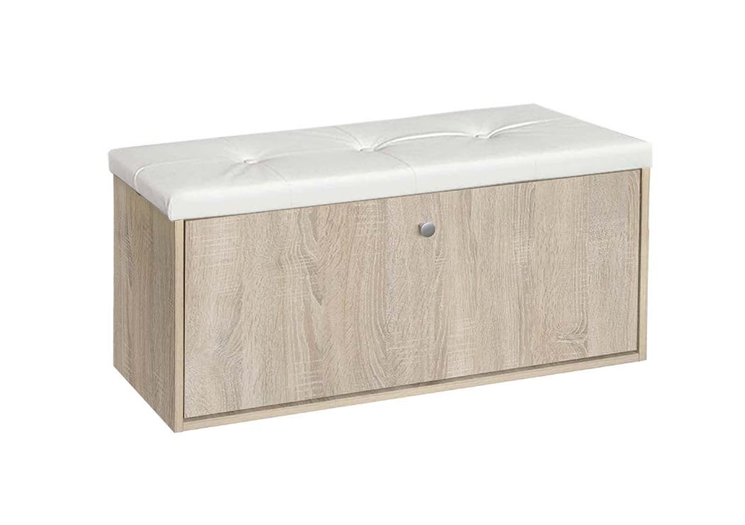 Παπουτσοθήκη-Σκαμπό Rakla 100 Σόνομα/Λευκό, 97x31.5x48, Genomax