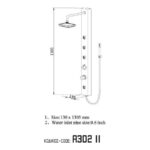 Sanitec Α-302 II Ανοξείδωτη Στήλη Ντους 130x13x7cm