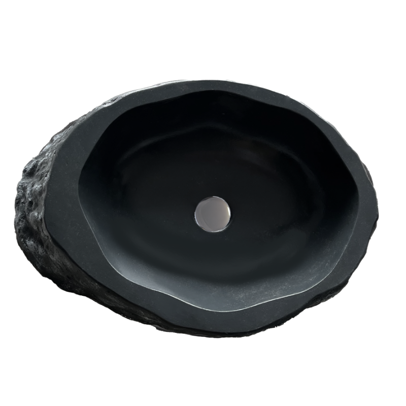 Sanitec Ebony 288 Νιπτήρας Πέτρινος Επικαθήμενος 56x37x13cm Anthracit