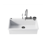 Sanitec Ultra Granite 850 Quartz Multi Ένθετος Γρανιτένιος Νεροχύτης 79Χ50cm Bianco (Inox accessories)