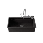 Sanitec Ultra Granite 850 Quartz Multi Ένθετος Γρανιτένιος Νεροχύτης 79Χ50cm Grafite (Inox accessories)